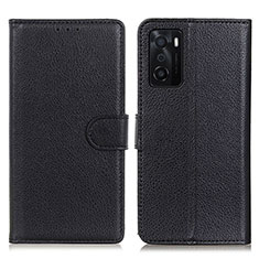 Coque Portefeuille Livre Cuir Etui Clapet A03D pour Oppo A55S 5G Noir