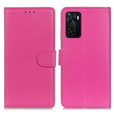 Coque Portefeuille Livre Cuir Etui Clapet A03D pour Oppo A55S 5G Rose Rouge