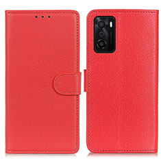 Coque Portefeuille Livre Cuir Etui Clapet A03D pour Oppo A55S 5G Rouge