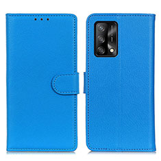 Coque Portefeuille Livre Cuir Etui Clapet A03D pour Oppo A74 4G Bleu Ciel