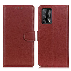 Coque Portefeuille Livre Cuir Etui Clapet A03D pour Oppo A74 4G Marron