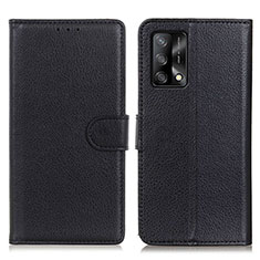 Coque Portefeuille Livre Cuir Etui Clapet A03D pour Oppo A74 4G Noir