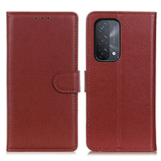 Coque Portefeuille Livre Cuir Etui Clapet A03D pour Oppo A74 5G Marron