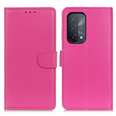 Coque Portefeuille Livre Cuir Etui Clapet A03D pour Oppo A74 5G Rose Rouge