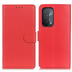 Coque Portefeuille Livre Cuir Etui Clapet A03D pour Oppo A74 5G Rouge