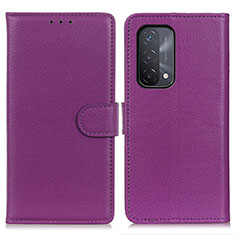 Coque Portefeuille Livre Cuir Etui Clapet A03D pour Oppo A74 5G Violet