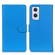 Coque Portefeuille Livre Cuir Etui Clapet A03D pour Oppo A96 5G Bleu Ciel