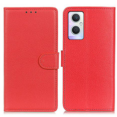 Coque Portefeuille Livre Cuir Etui Clapet A03D pour Oppo A96 5G Rouge