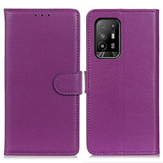 Coque Portefeuille Livre Cuir Etui Clapet A03D pour Oppo F19 Pro+ Plus 5G Violet