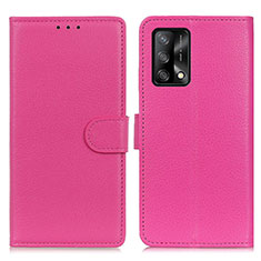 Coque Portefeuille Livre Cuir Etui Clapet A03D pour Oppo F19 Rose Rouge