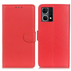 Coque Portefeuille Livre Cuir Etui Clapet A03D pour Oppo F21 Pro 4G Rouge