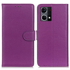 Coque Portefeuille Livre Cuir Etui Clapet A03D pour Oppo F21 Pro 4G Violet