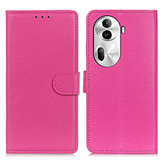 Coque Portefeuille Livre Cuir Etui Clapet A03D pour Oppo Reno11 Pro 5G Rose Rouge