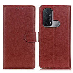 Coque Portefeuille Livre Cuir Etui Clapet A03D pour Oppo Reno5 A Marron