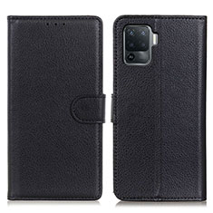 Coque Portefeuille Livre Cuir Etui Clapet A03D pour Oppo Reno5 F Noir