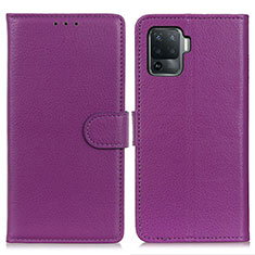 Coque Portefeuille Livre Cuir Etui Clapet A03D pour Oppo Reno5 F Violet