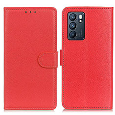 Coque Portefeuille Livre Cuir Etui Clapet A03D pour Oppo Reno6 5G Rouge