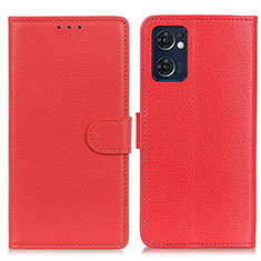 Coque Portefeuille Livre Cuir Etui Clapet A03D pour Oppo Reno7 5G Rouge