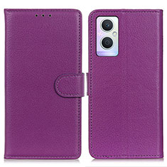 Coque Portefeuille Livre Cuir Etui Clapet A03D pour Oppo Reno7 Lite 5G Violet