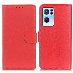 Coque Portefeuille Livre Cuir Etui Clapet A03D pour Oppo Reno7 Pro 5G Rouge