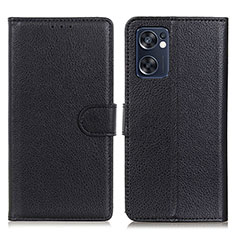 Coque Portefeuille Livre Cuir Etui Clapet A03D pour Oppo Reno7 SE 5G Noir