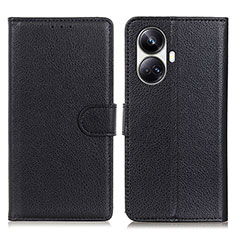 Coque Portefeuille Livre Cuir Etui Clapet A03D pour Realme 10 Pro+ Plus 5G Noir