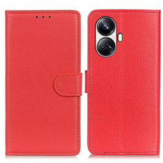 Coque Portefeuille Livre Cuir Etui Clapet A03D pour Realme 10 Pro+ Plus 5G Rouge