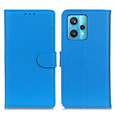 Coque Portefeuille Livre Cuir Etui Clapet A03D pour Realme 9 4G Bleu Ciel