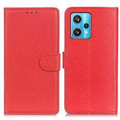 Coque Portefeuille Livre Cuir Etui Clapet A03D pour Realme 9 4G Rouge