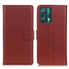 Coque Portefeuille Livre Cuir Etui Clapet A03D pour Realme 9 5G Marron