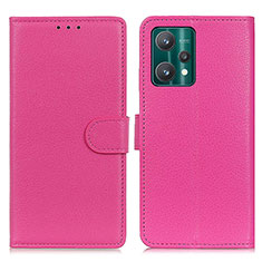 Coque Portefeuille Livre Cuir Etui Clapet A03D pour Realme 9 Pro 5G Rose Rouge