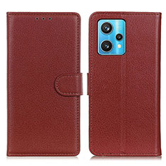 Coque Portefeuille Livre Cuir Etui Clapet A03D pour Realme 9 Pro+ Plus 5G Marron