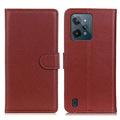 Coque Portefeuille Livre Cuir Etui Clapet A03D pour Realme C31 Marron