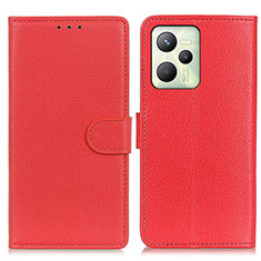 Coque Portefeuille Livre Cuir Etui Clapet A03D pour Realme C35 Rouge