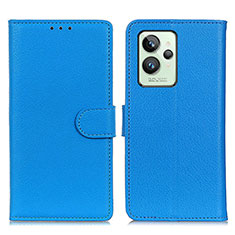 Coque Portefeuille Livre Cuir Etui Clapet A03D pour Realme GT2 Pro 5G Bleu Ciel