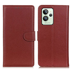 Coque Portefeuille Livre Cuir Etui Clapet A03D pour Realme GT2 Pro 5G Marron