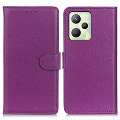 Coque Portefeuille Livre Cuir Etui Clapet A03D pour Realme Narzo 50A Prime Violet