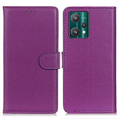 Coque Portefeuille Livre Cuir Etui Clapet A03D pour Realme V25 5G Violet