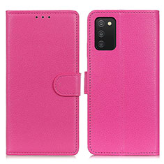 Coque Portefeuille Livre Cuir Etui Clapet A03D pour Samsung Galaxy A02s Rose Rouge
