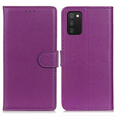 Coque Portefeuille Livre Cuir Etui Clapet A03D pour Samsung Galaxy A02s Violet