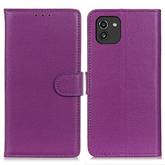 Coque Portefeuille Livre Cuir Etui Clapet A03D pour Samsung Galaxy A03 Violet