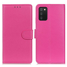 Coque Portefeuille Livre Cuir Etui Clapet A03D pour Samsung Galaxy A03s Rose Rouge