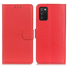 Coque Portefeuille Livre Cuir Etui Clapet A03D pour Samsung Galaxy A03s Rouge