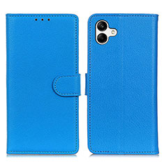 Coque Portefeuille Livre Cuir Etui Clapet A03D pour Samsung Galaxy A04 4G Bleu Ciel