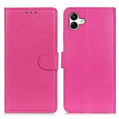 Coque Portefeuille Livre Cuir Etui Clapet A03D pour Samsung Galaxy A04 4G Rose Rouge