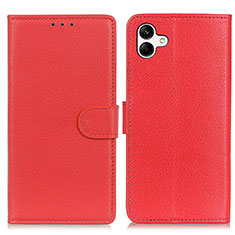 Coque Portefeuille Livre Cuir Etui Clapet A03D pour Samsung Galaxy A04 4G Rouge