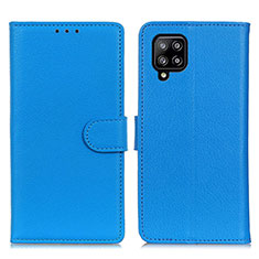 Coque Portefeuille Livre Cuir Etui Clapet A03D pour Samsung Galaxy A22 4G Bleu Ciel