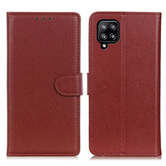 Coque Portefeuille Livre Cuir Etui Clapet A03D pour Samsung Galaxy A22 4G Marron