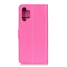 Coque Portefeuille Livre Cuir Etui Clapet A03D pour Samsung Galaxy A32 5G Rose Rouge