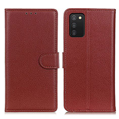 Coque Portefeuille Livre Cuir Etui Clapet A03D pour Samsung Galaxy F02S SM-E025F Marron